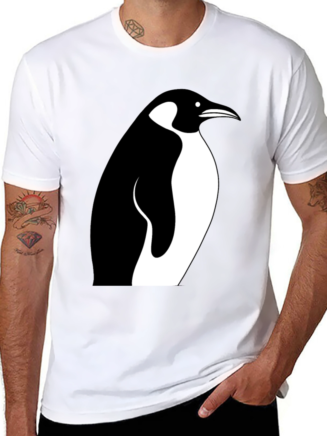 Penguin Graphic Tee - Stylish Black Cotton T-Shirt