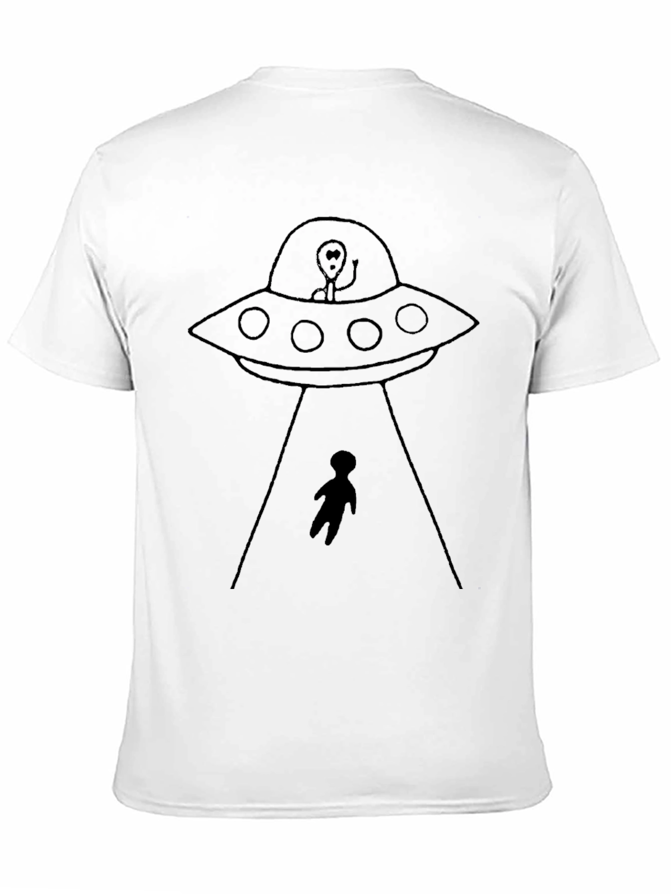 UFO Abduction Graphic Tee - Black Cotton Comfort