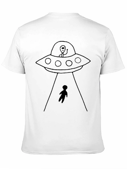UFO Abduction Graphic Tee - Black Cotton Comfort