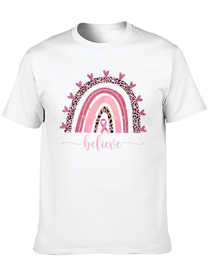 Believe Breast Cancer Rainbow T-Shirt