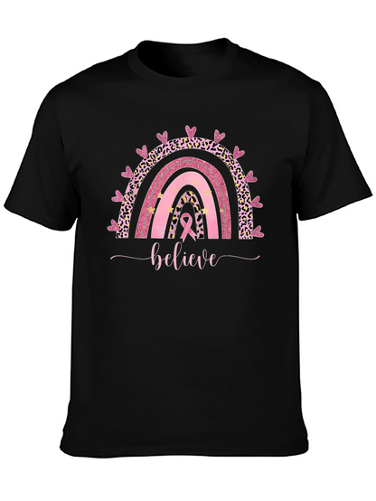 Believe Breast Cancer Rainbow T-Shirt