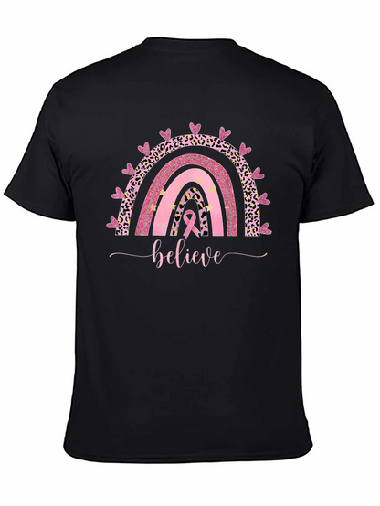 Believe Breast Cancer Rainbow T-Shirt
