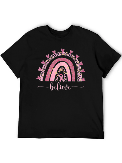 Believe Breast Cancer Rainbow T-Shirt