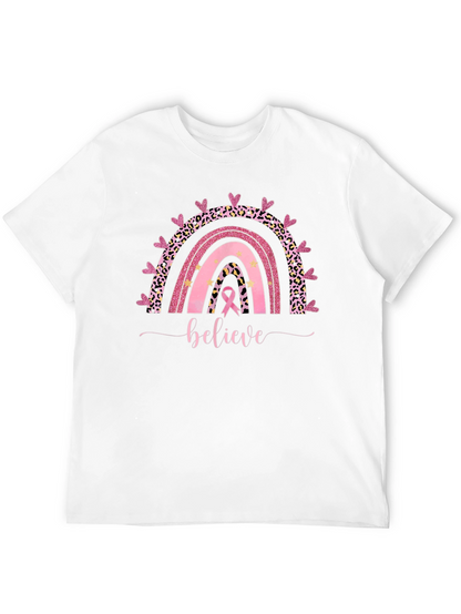 Believe Breast Cancer Rainbow T-Shirt
