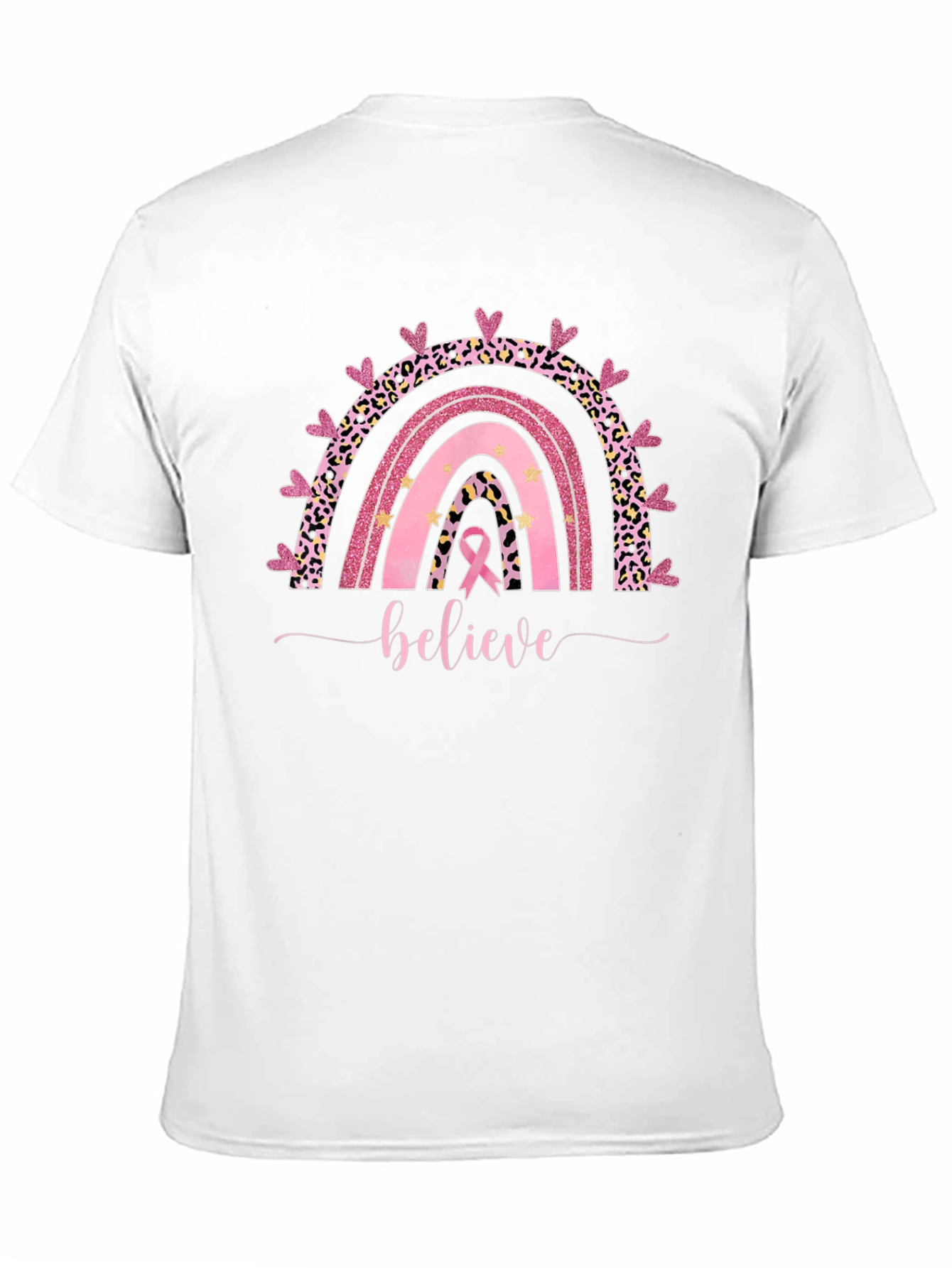 Believe Breast Cancer Rainbow T-Shirt