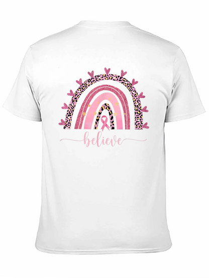 Believe Breast Cancer Rainbow T-Shirt