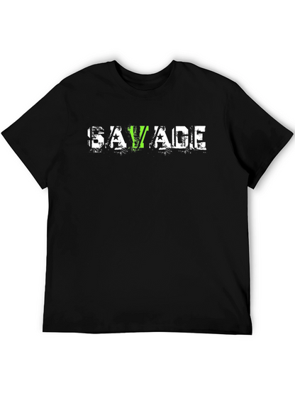 Savage Graphic T-Shirt - Distressed Print