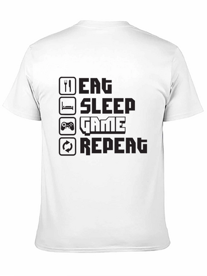 Eat Sleep Game Repeat Black T-Shirt