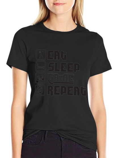 Eat Sleep Game Repeat Black T-Shirt
