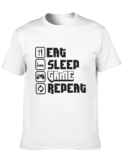 Eat Sleep Game Repeat Black T-Shirt