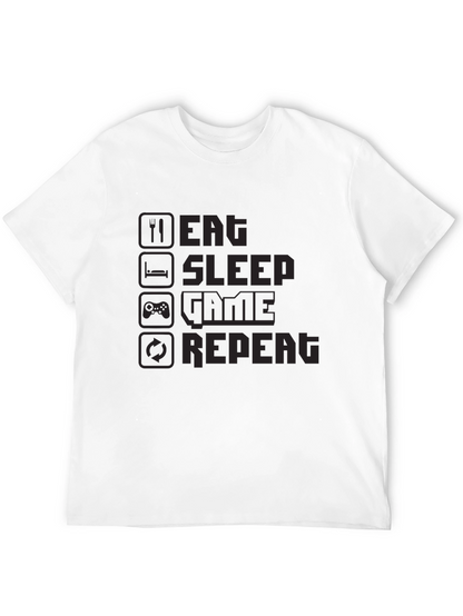 Eat Sleep Game Repeat Black T-Shirt