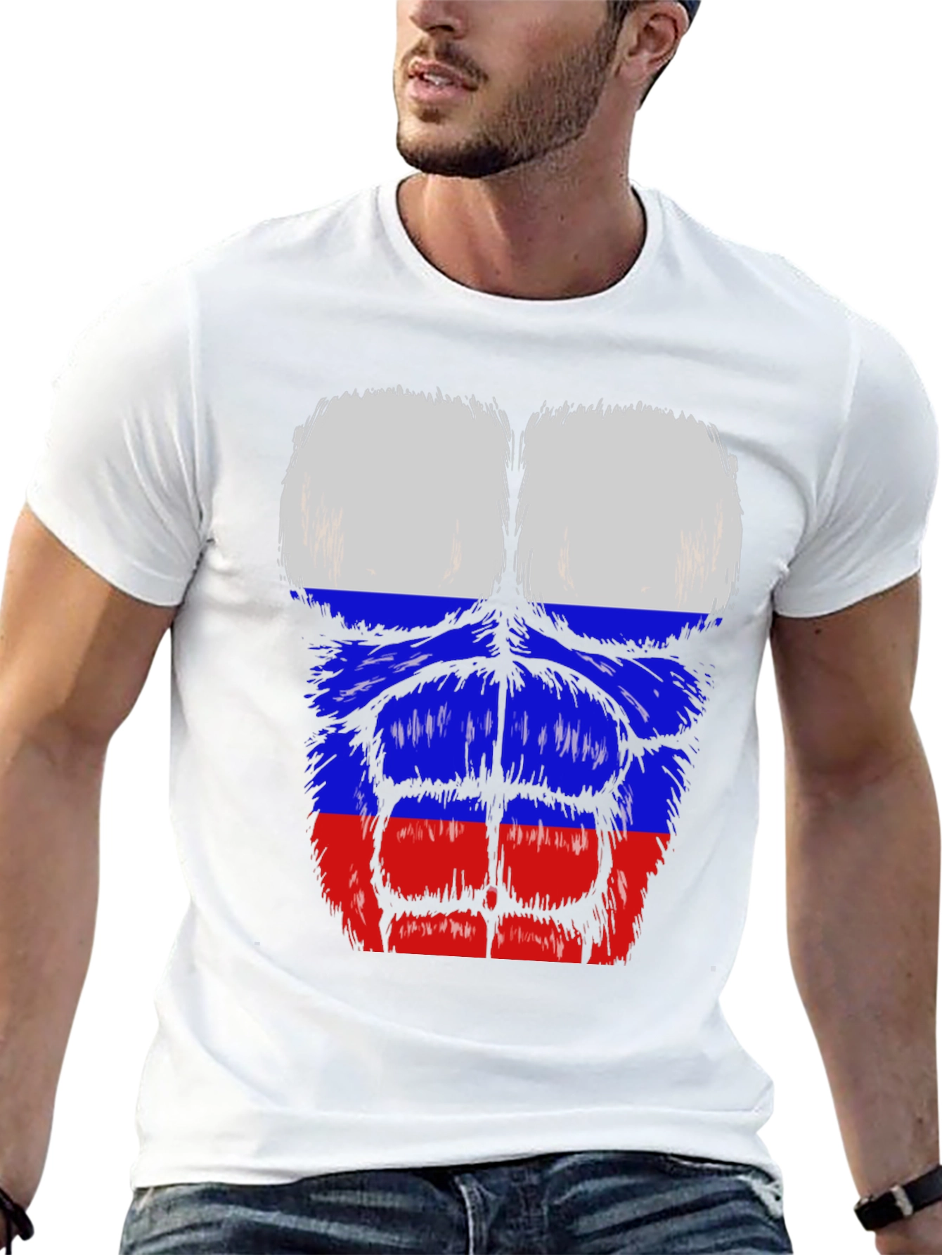 Russian Flag Muscle T-Shirt