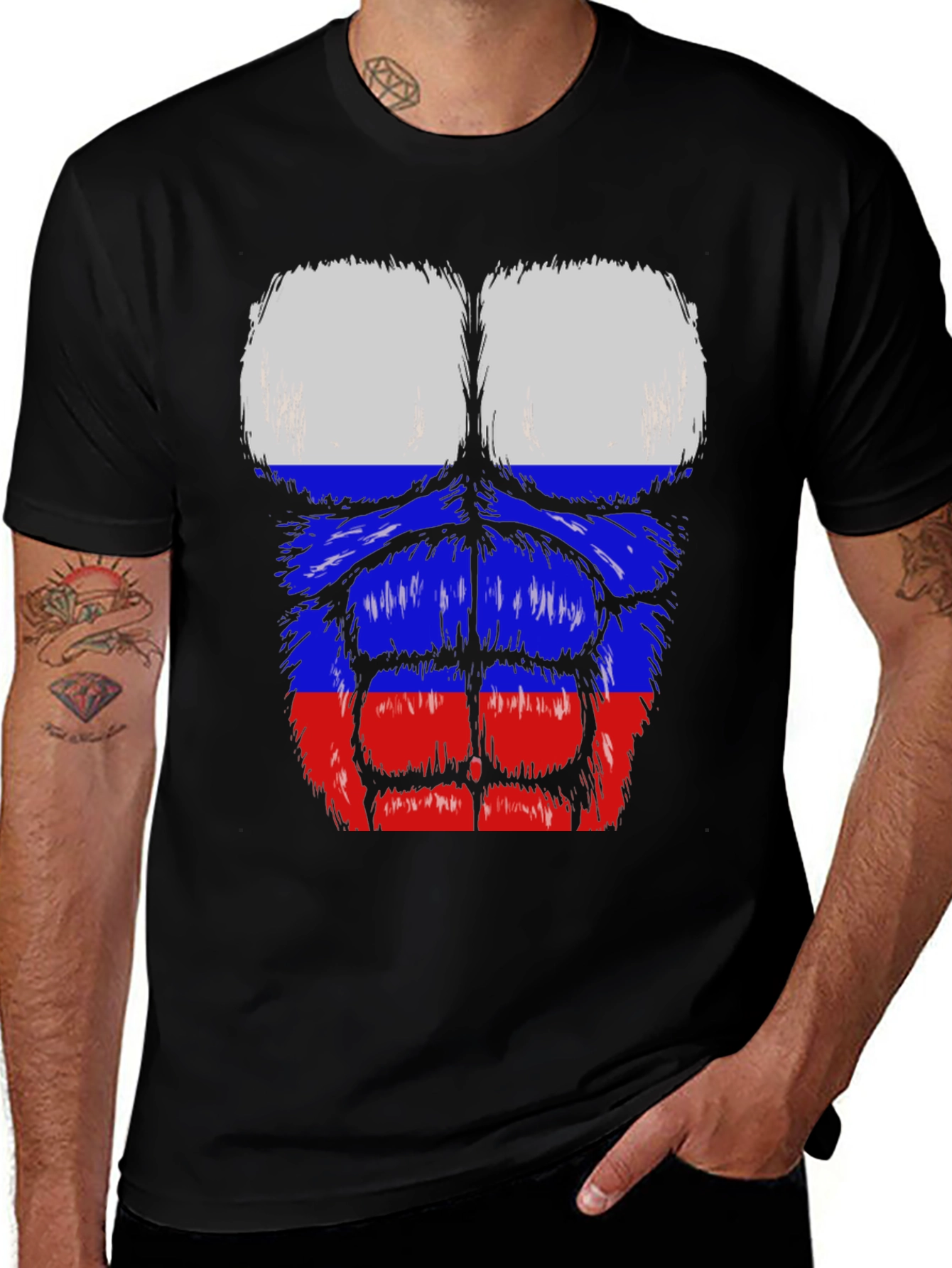 Russian Flag Muscle T-Shirt