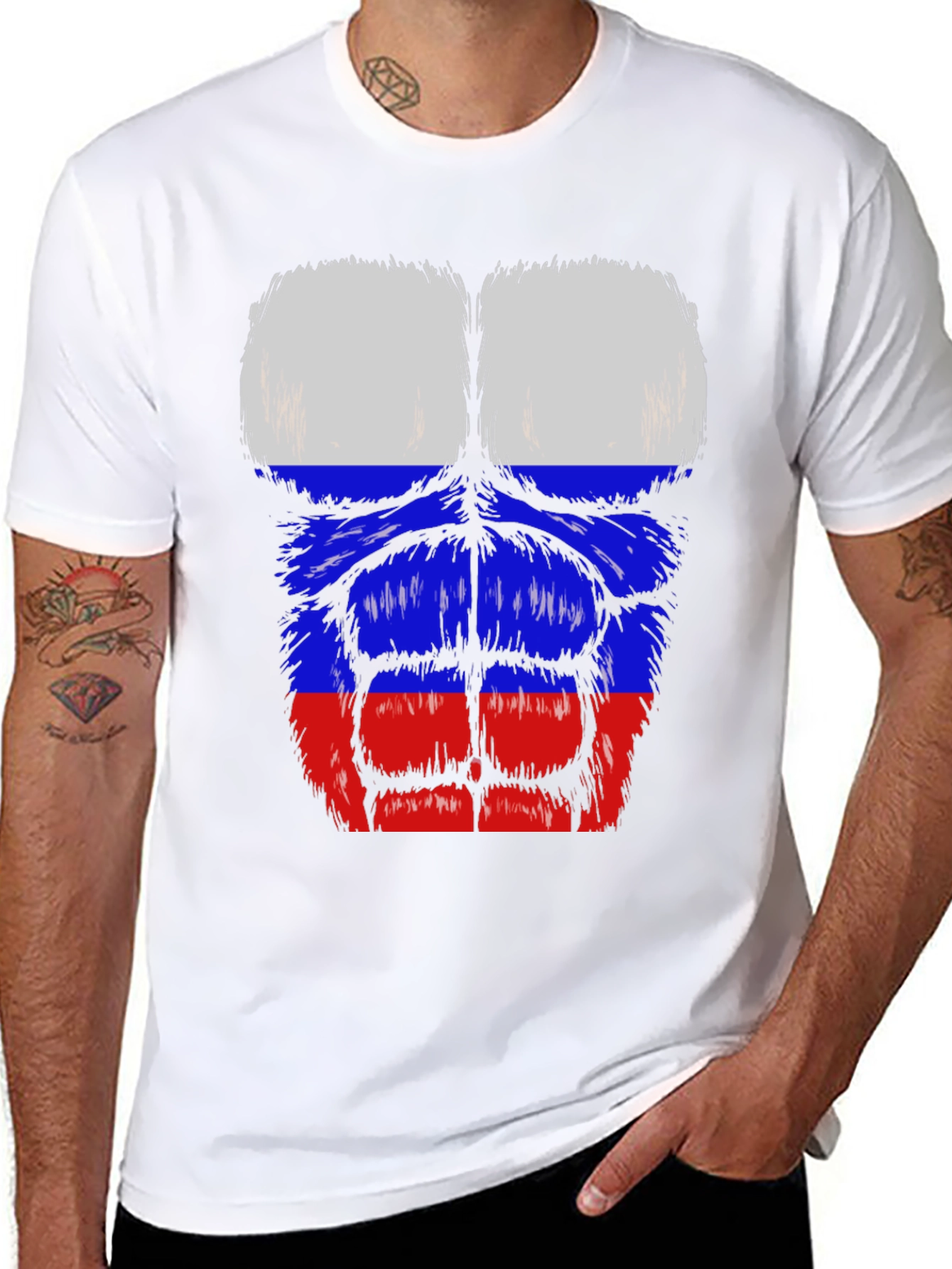 Russian Flag Muscle T-Shirt