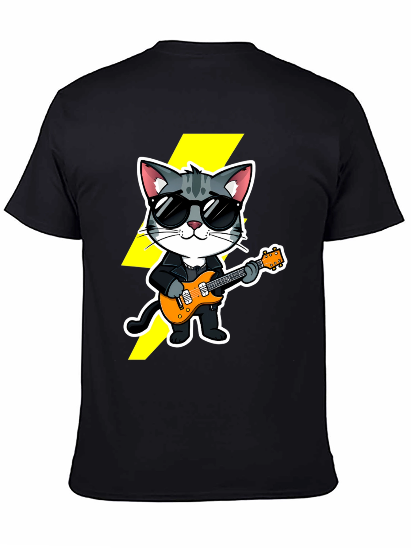 Rockstar Cat T-Shirt - Cool Cat with Guitar