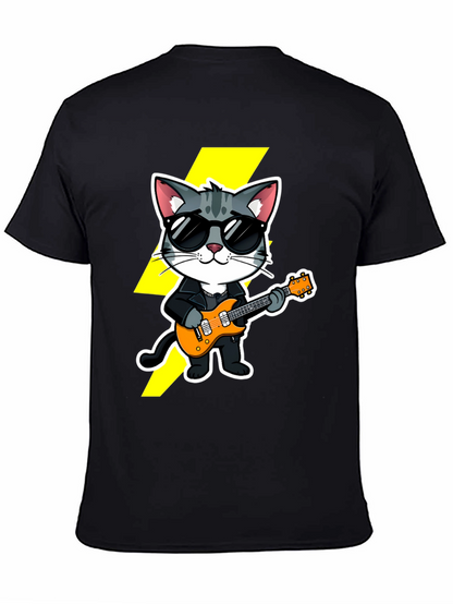 Rockstar Cat T-Shirt - Cool Cat with Guitar