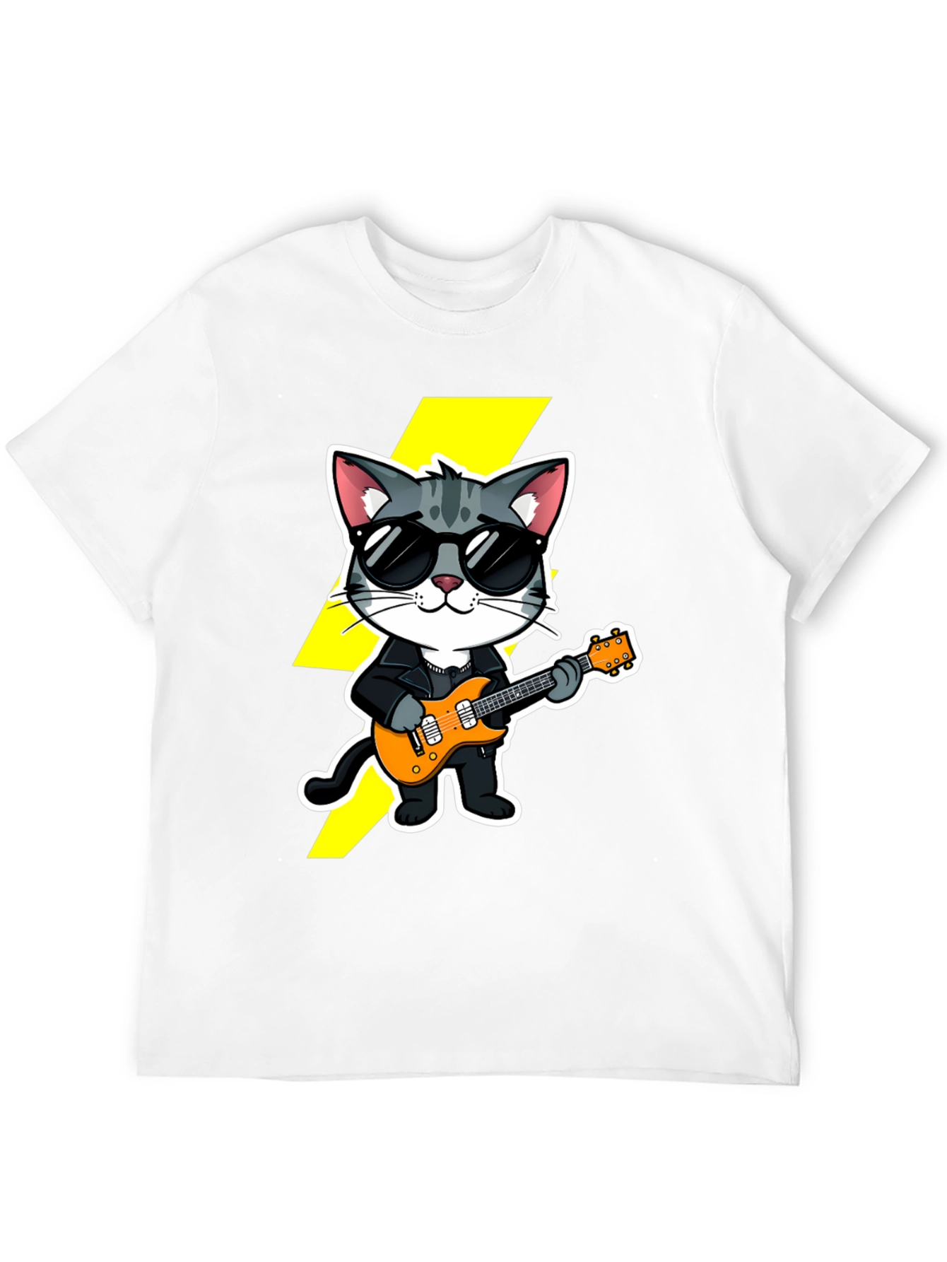 Rockstar Cat T-Shirt - Cool Cat with Guitar