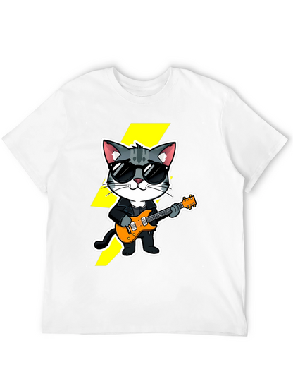 Rockstar Cat T-Shirt - Cool Cat with Guitar