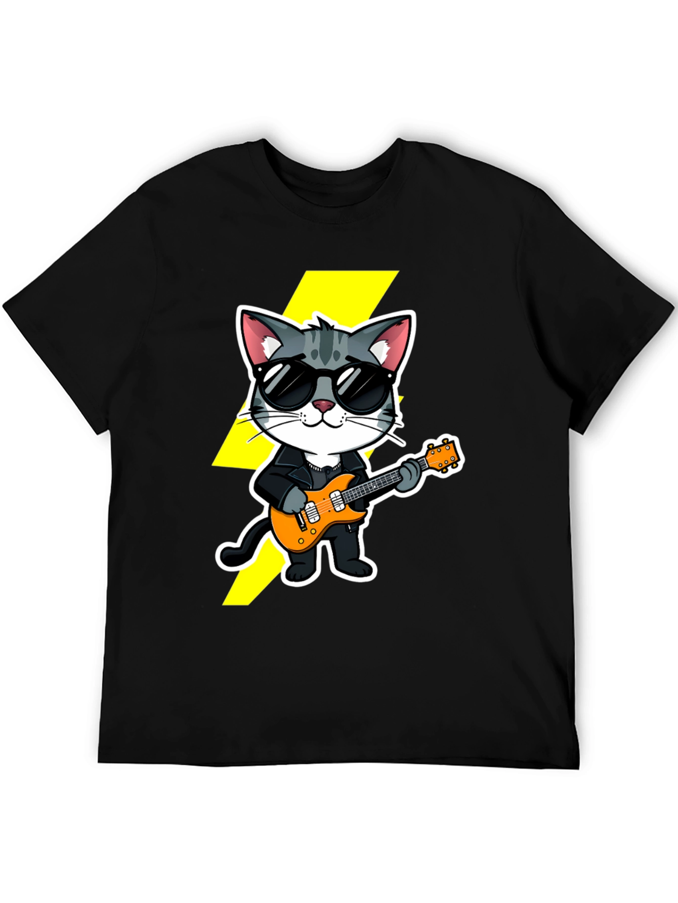 Rockstar Cat T-Shirt - Cool Cat with Guitar