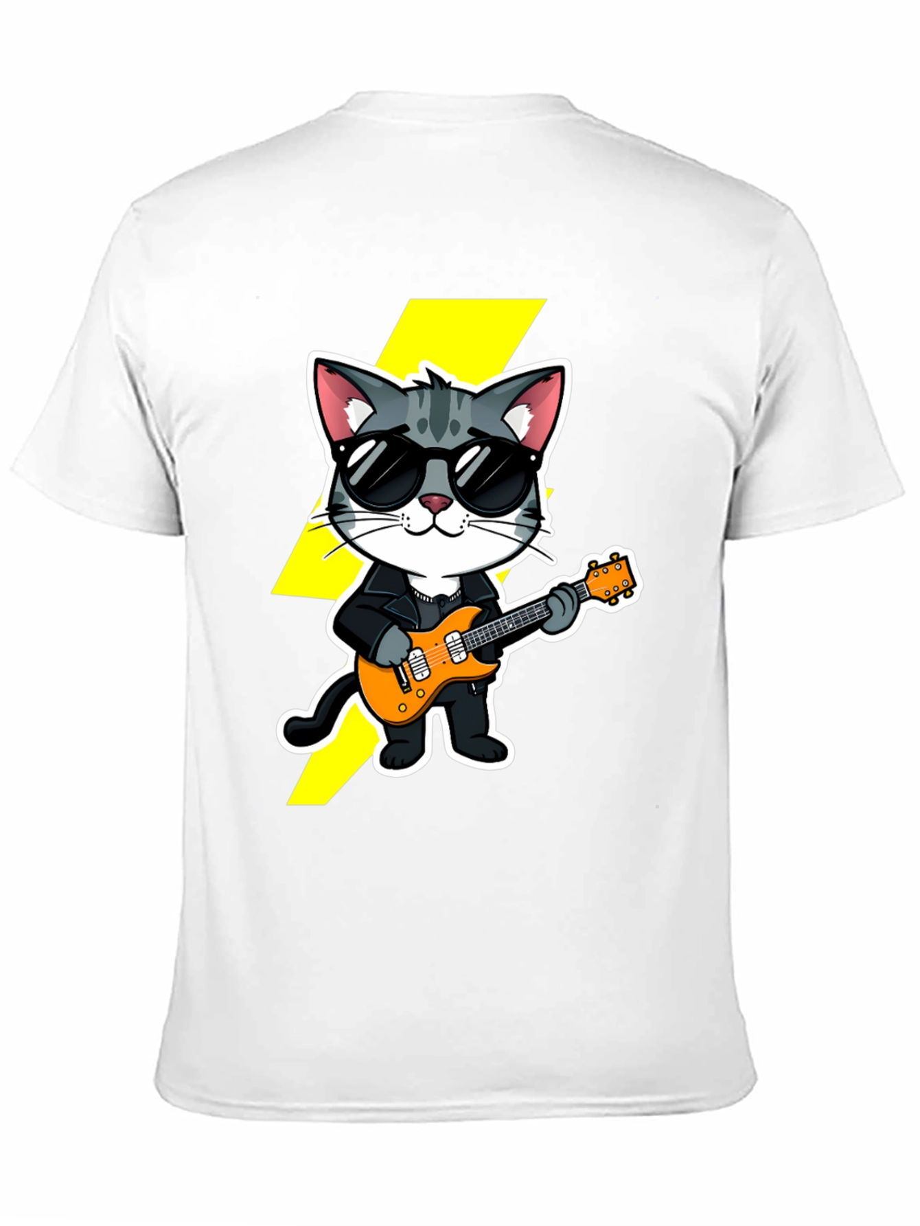 Rockstar Cat T-Shirt - Cool Cat with Guitar