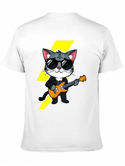 Rockstar Cat T-Shirt - Cool Cat with Guitar