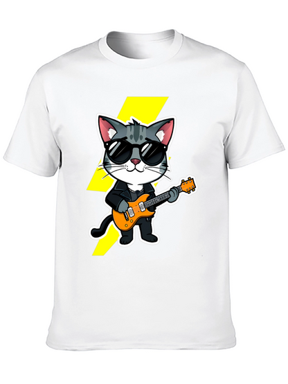Rockstar Cat T-Shirt - Cool Cat with Guitar