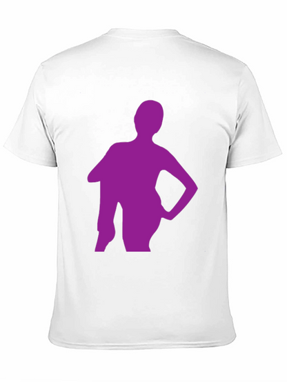 Stylish Black T-Shirt with Purple Silhouette Graphic