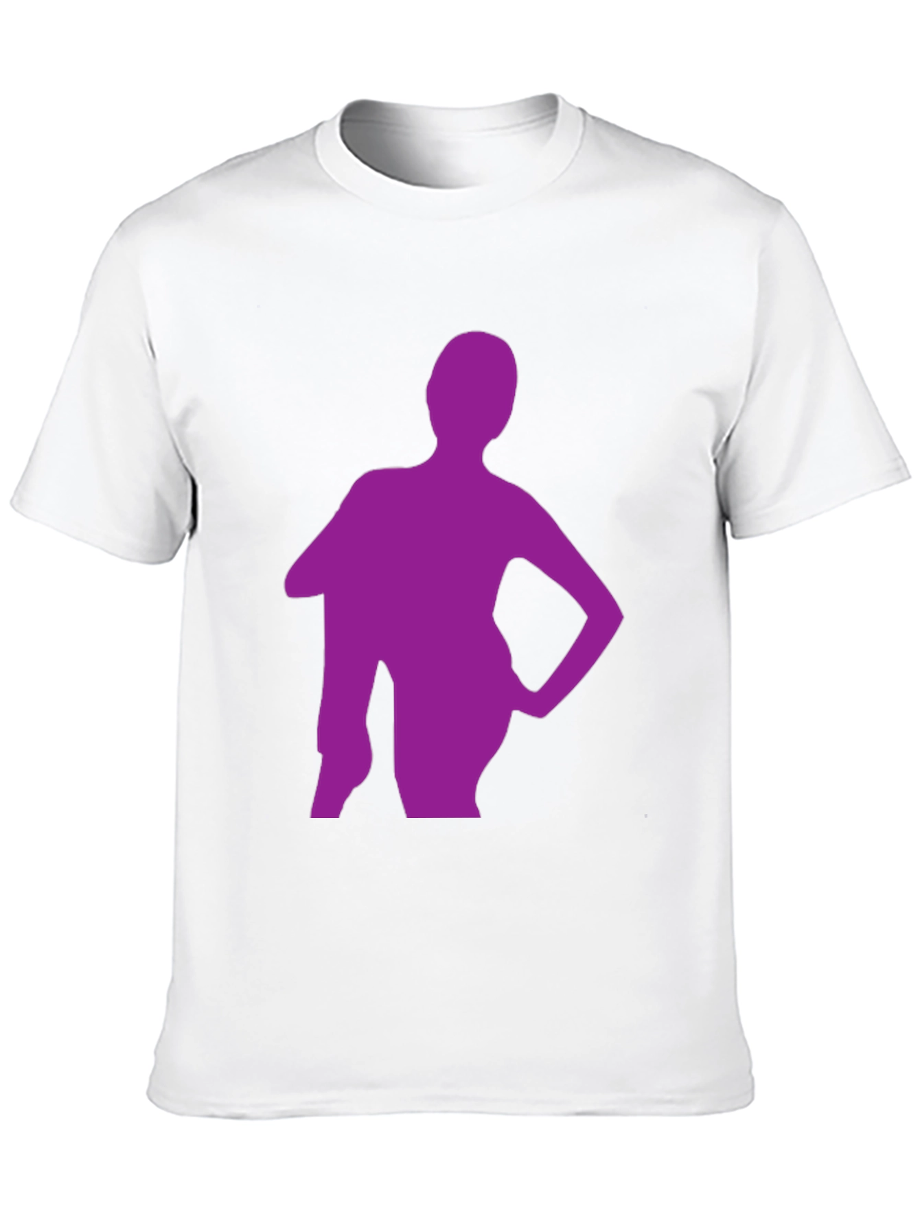 Stylish Black T-Shirt with Purple Silhouette Graphic