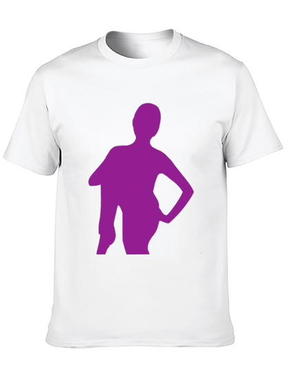 Stylish Black T-Shirt with Purple Silhouette Graphic