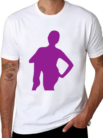 Stylish Black T-Shirt with Purple Silhouette Graphic