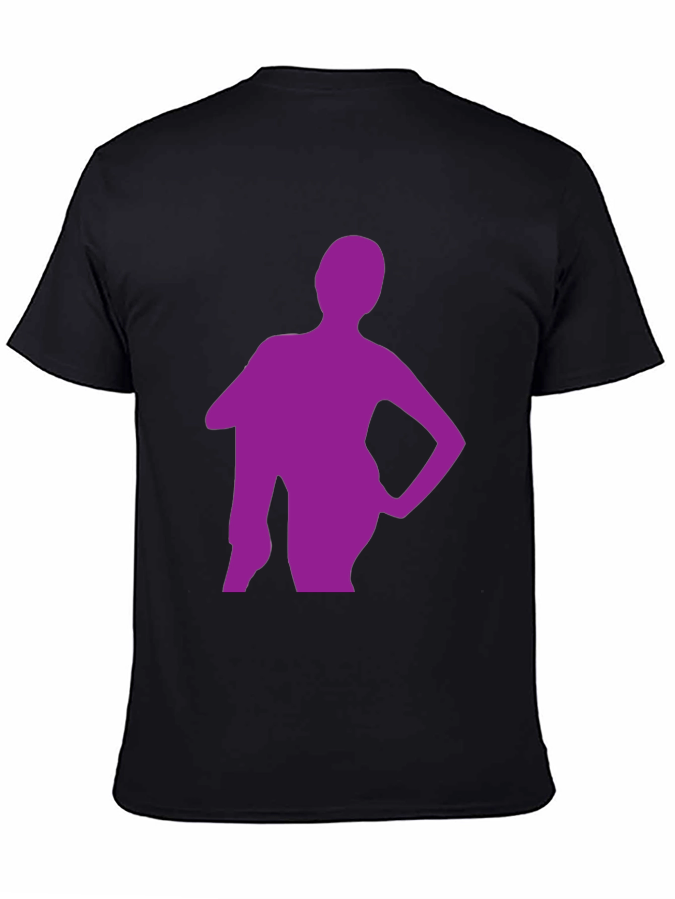Stylish Black T-Shirt with Purple Silhouette Graphic