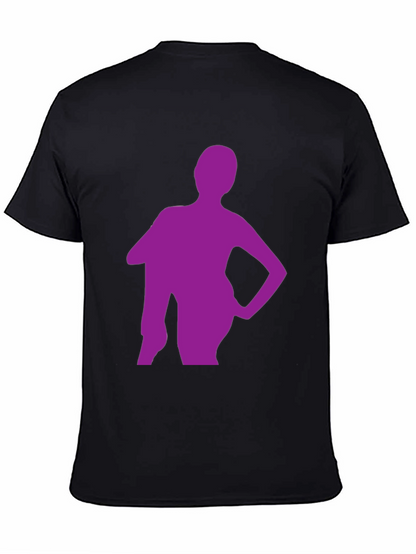 Stylish Black T-Shirt with Purple Silhouette Graphic