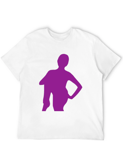 Stylish Black T-Shirt with Purple Silhouette Graphic