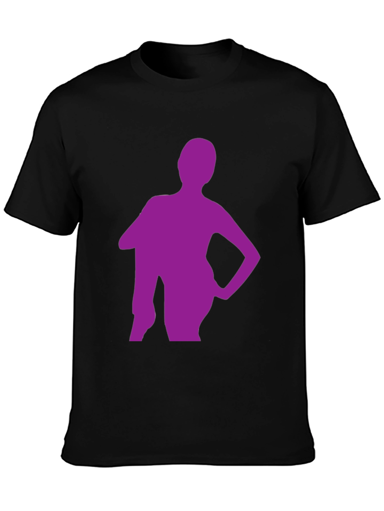 Stylish Black T-Shirt with Purple Silhouette Graphic