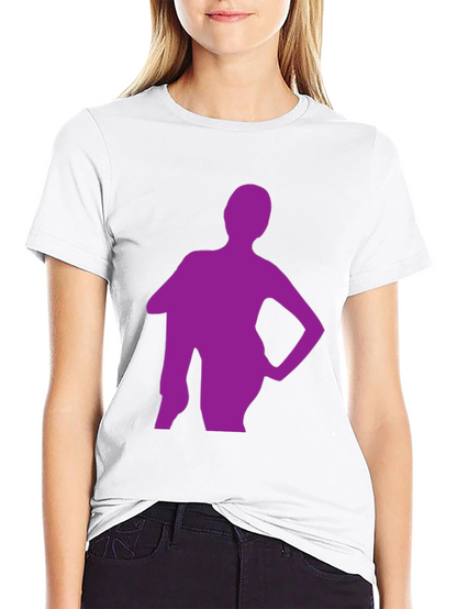 Stylish Black T-Shirt with Purple Silhouette Graphic