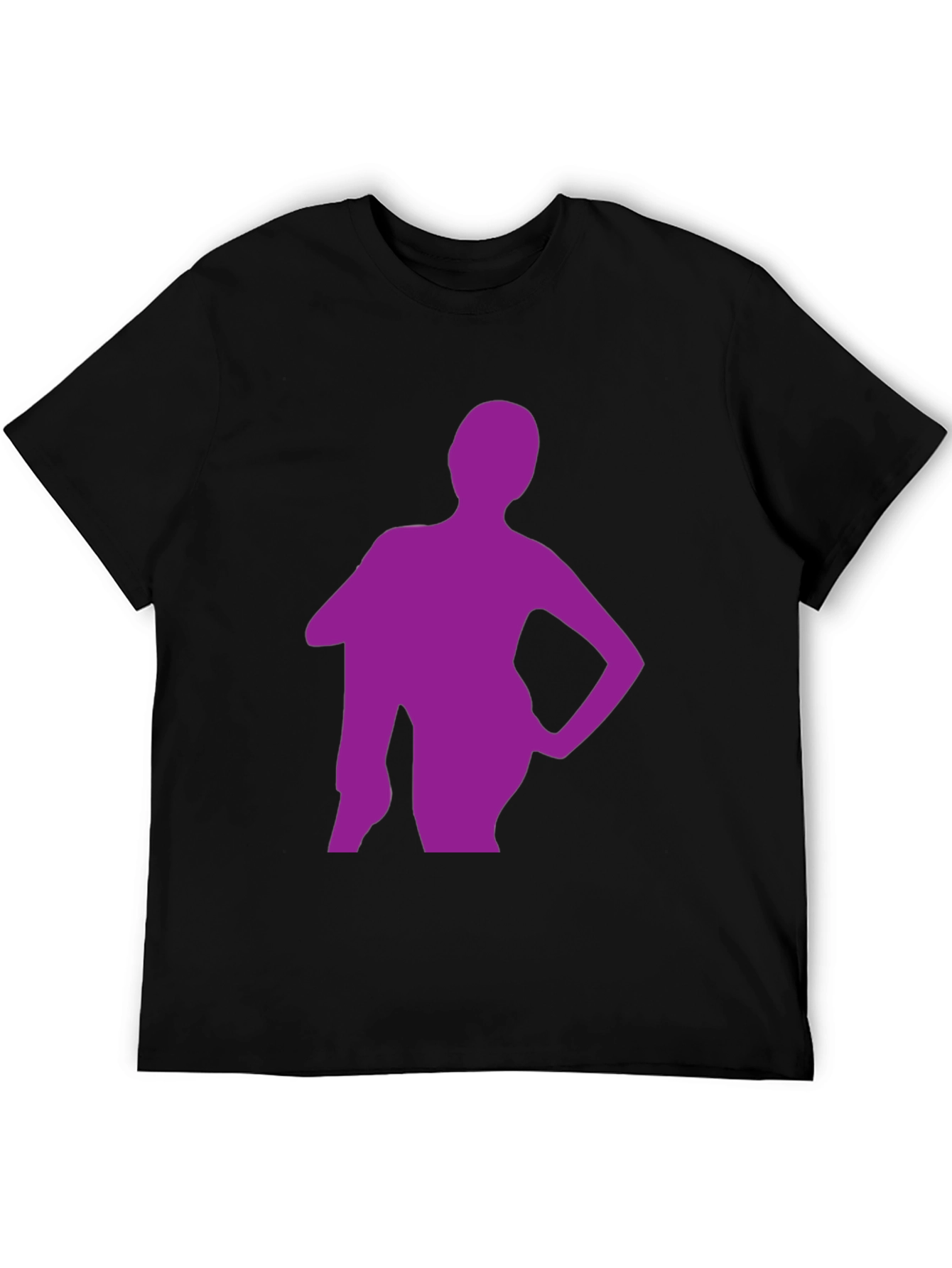 Stylish Black T-Shirt with Purple Silhouette Graphic