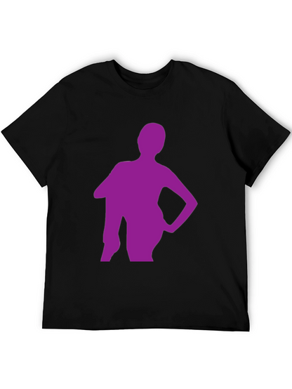 Stylish Black T-Shirt with Purple Silhouette Graphic