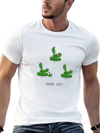 Game Dev Cactus T-Shirt - Black Cotton Tee