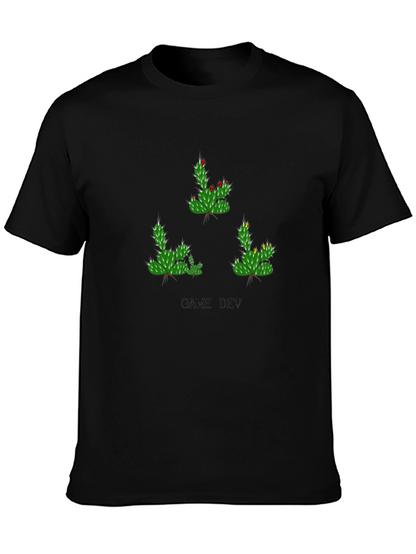 Game Dev Cactus T-Shirt - Black Cotton Tee
