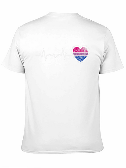 Bisexual Pride Heartbeat Graphic T-Shirt