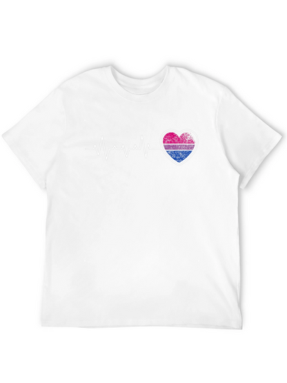 Bisexual Pride Heartbeat Graphic T-Shirt