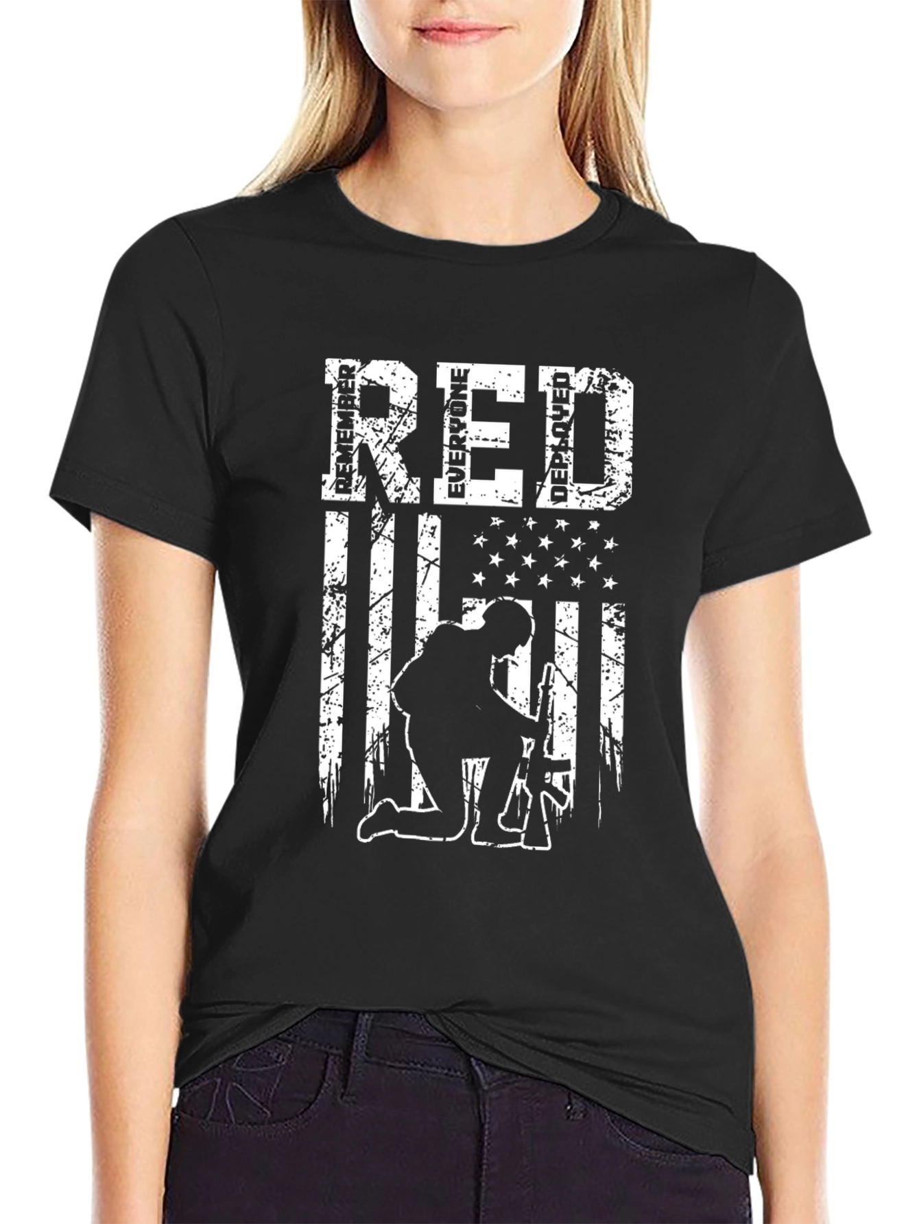 RED Remember Everyone Deployed Graphic T-Shirt