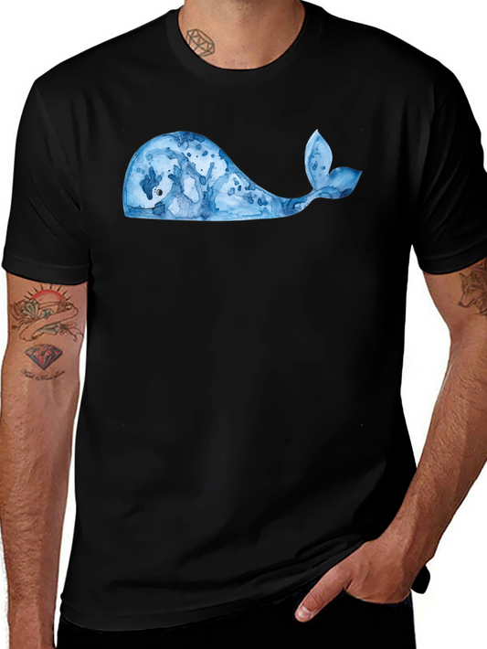 Whale Graphic Tee - Black Cotton Blend