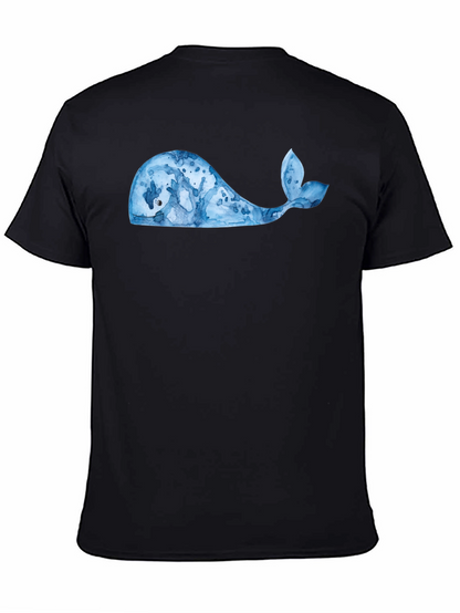 Whale Graphic Tee - Black Cotton Blend