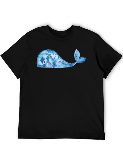 Whale Graphic Tee - Black Cotton Blend