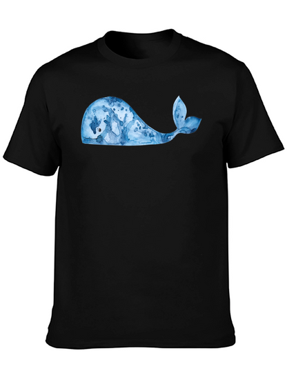 Whale Graphic Tee - Black Cotton Blend