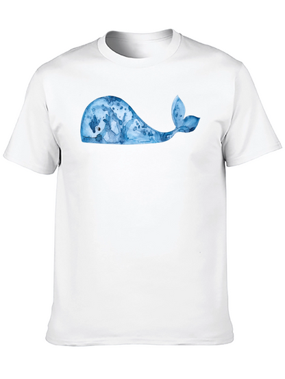 Whale Graphic Tee - Black Cotton Blend