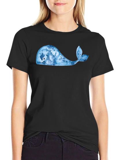 Whale Graphic Tee - Black Cotton Blend