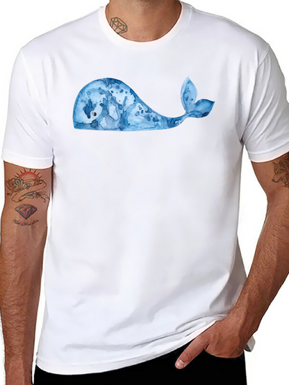 Whale Graphic Tee - Black Cotton Blend