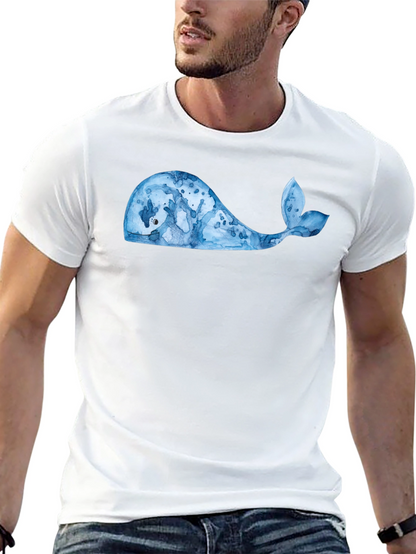 Whale Graphic Tee - Black Cotton Blend